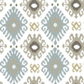 Load image into Gallery viewer, KENAYA 1 BLUE AND TAUPE SQUARE CUSHION