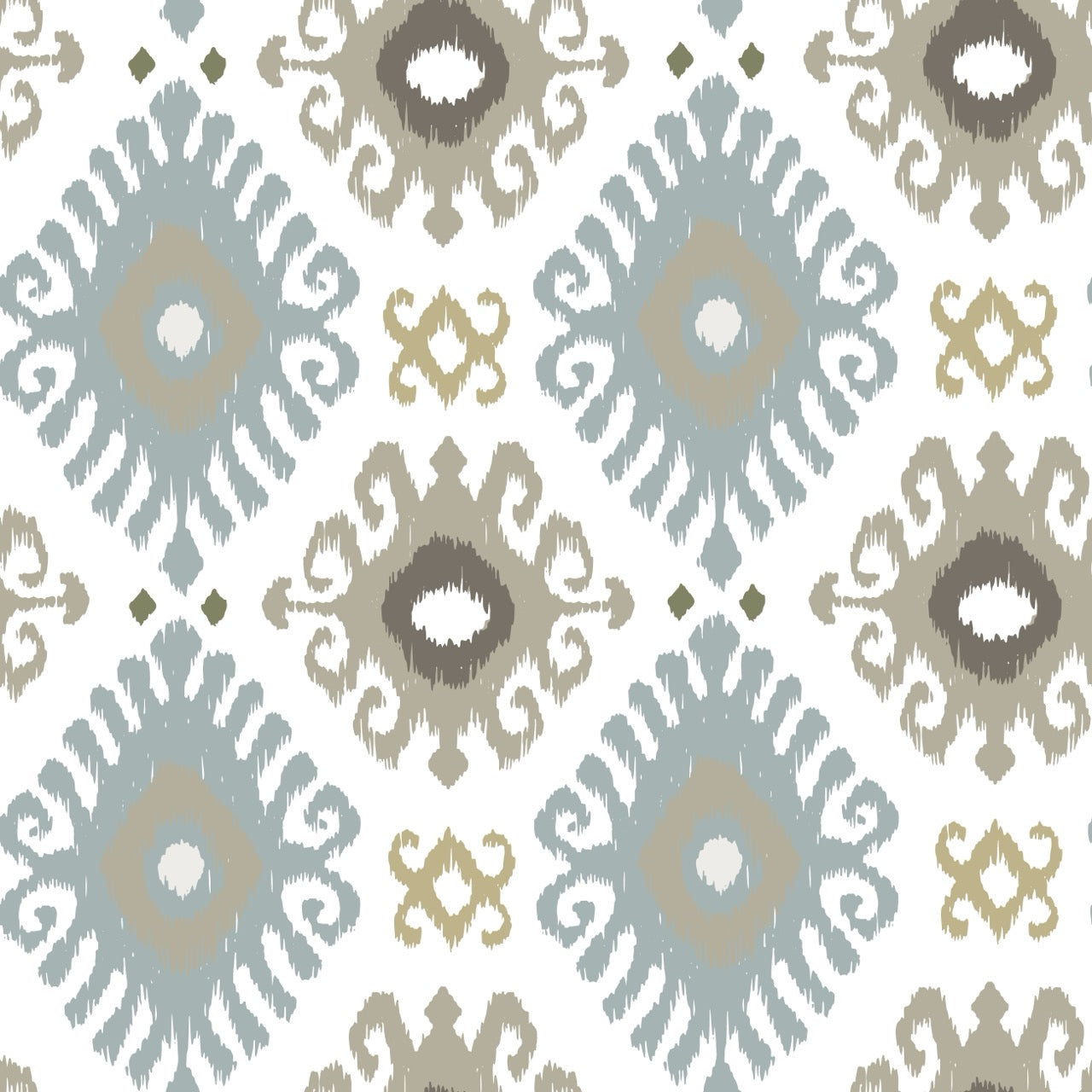 KENAYA 1 BLUE AND TAUPE SQUARE CUSHION