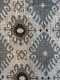 Load image into Gallery viewer, KENAYA 1 BLUE AND TAUPE SHEER LINEN CURTAINS