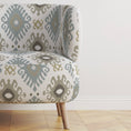 Load image into Gallery viewer, KENAYA BLUE AND TAUPE FABRIC BY YARD