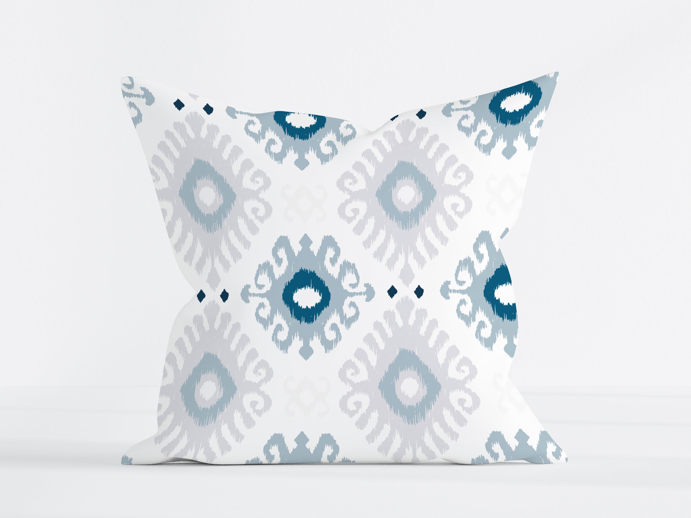 KENAYA 1 BLUE AND GREY SQUARE CUSHION