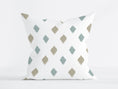 Load image into Gallery viewer, KETUT BLUE AND TAUPE SQUARE CUSHION