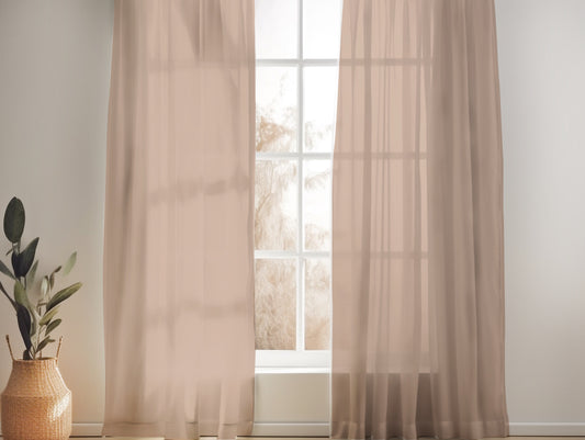 PALE PINK SHEER LINEN CURTAINS