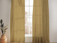 Load image into Gallery viewer, Japandi boho style solid color bali inspired mustard sheer linen curtains