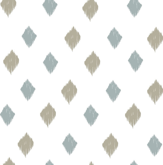 KETUT 1  BLUE AND TAUPE LUMBAR CUSHION