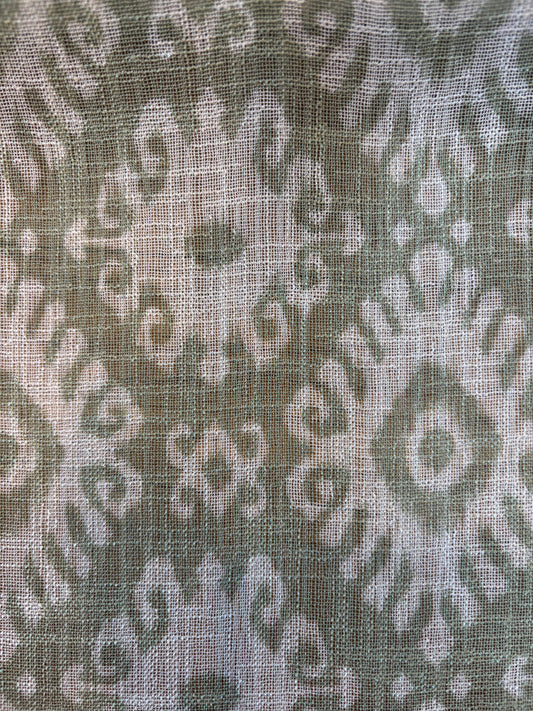 KENAYA 2  MUTED GREEN SHEER LINEN CURTAINS