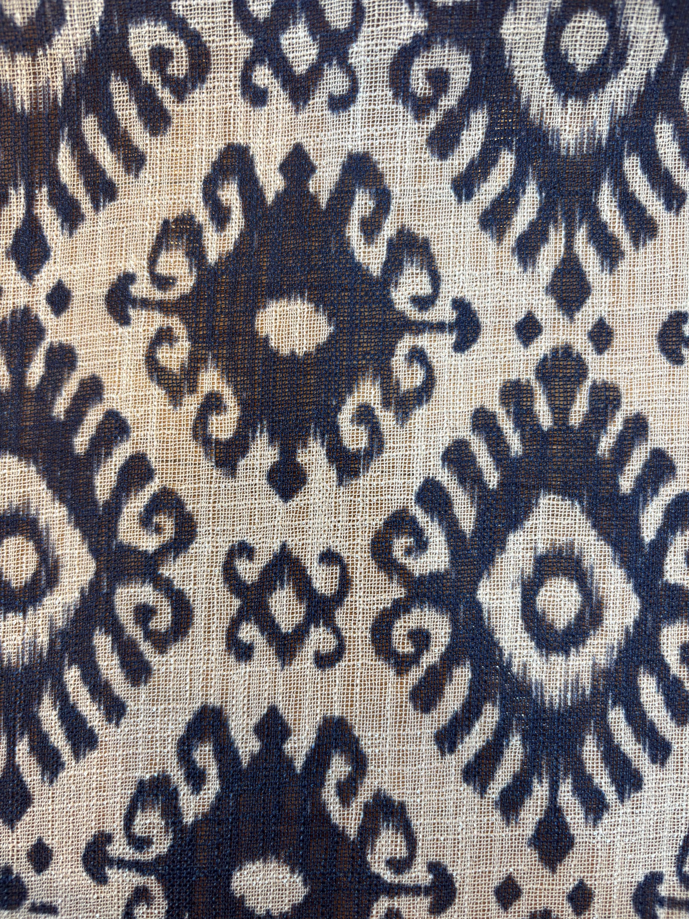 KENAYA 3 MID NIGHT BLUE  SHEER LINEN CURTAINS