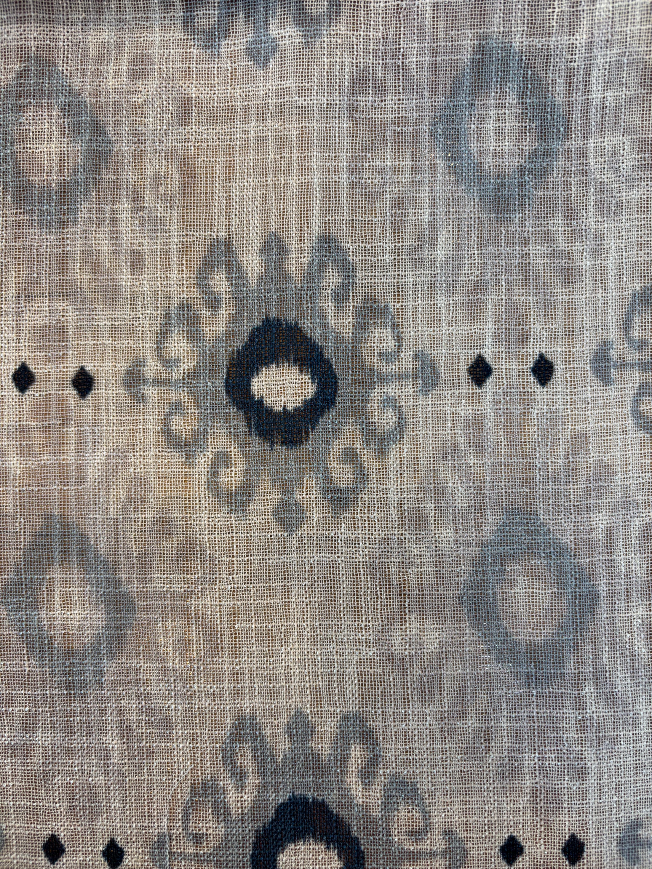 KENAYA 1 BLUE AND GREY SHEER LINEN CURTAINS