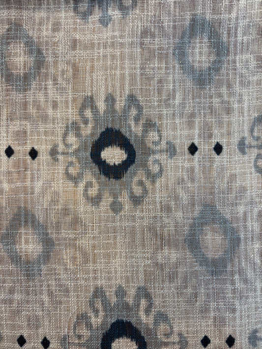 KENAYA 1 BLUE AND GREY SHEER LINEN CURTAINS