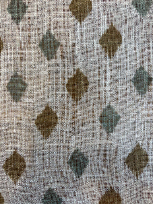 KETUT  YELLOW  AND GREEN SHEER LINEN CURTAINS