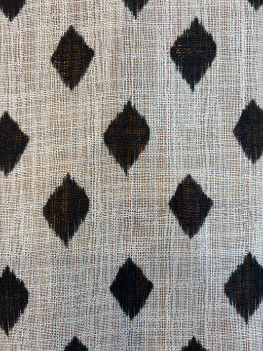 KETUT BLACK AND WHITE SHEER LINEN CURTAINS