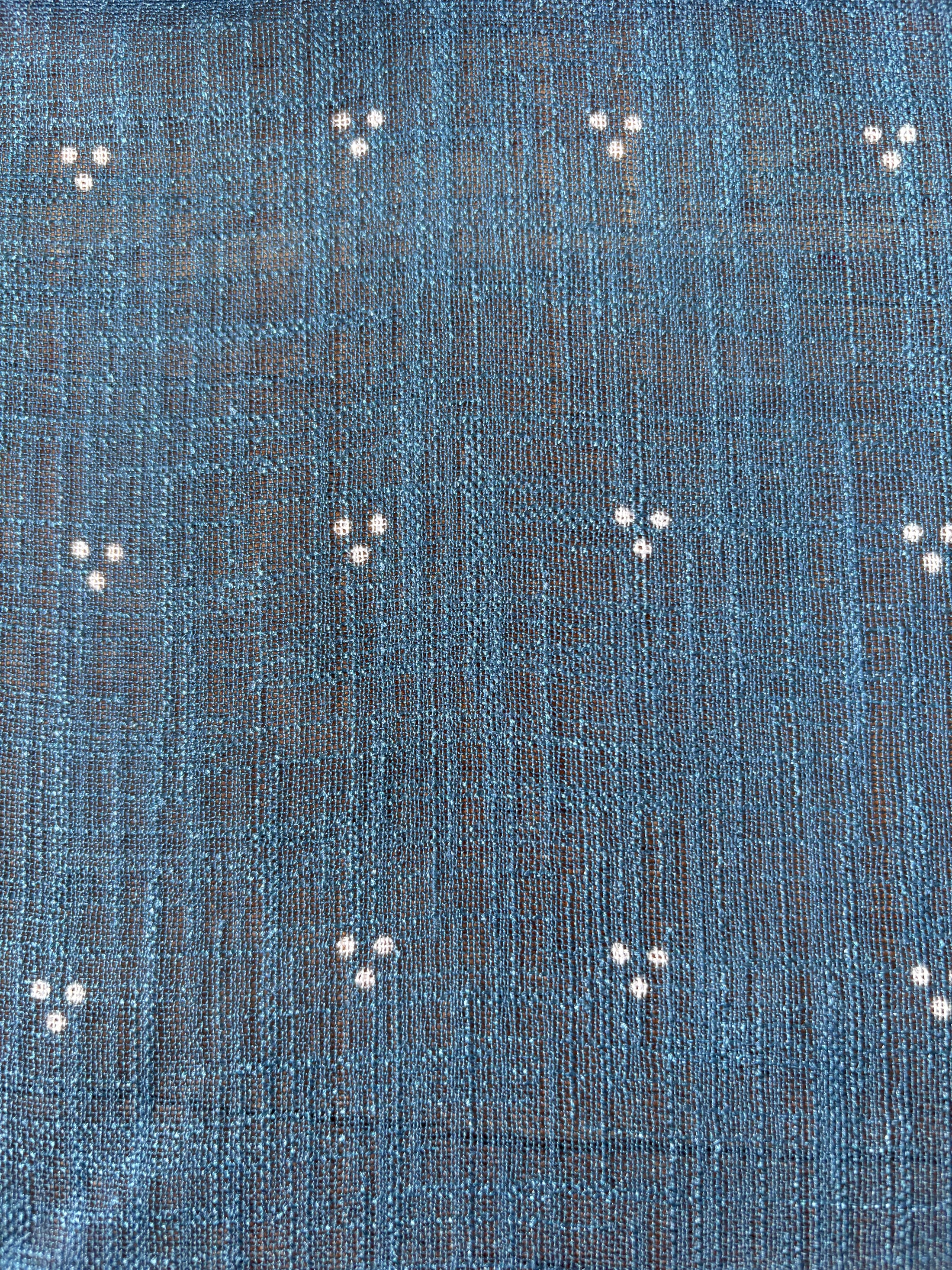 NAOMI VINTAGE BLUE SHEER LINEN CURTAIN