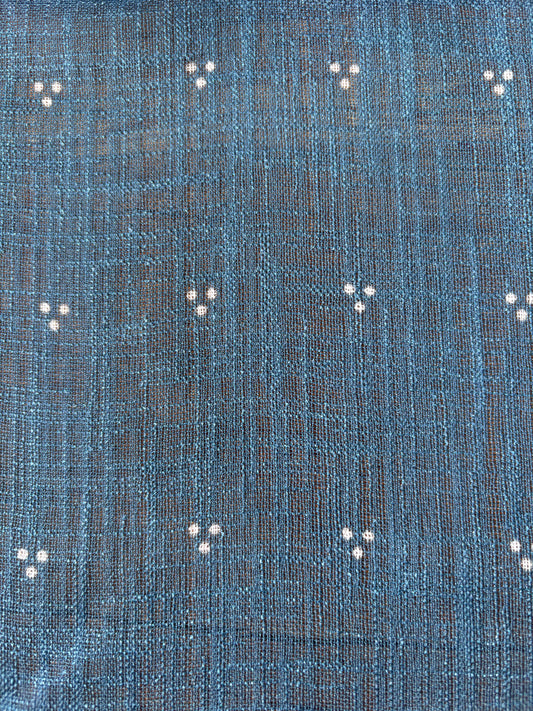 NAOMI VINTAGE BLUE SHEER LINEN CURTAIN
