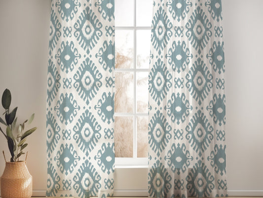 KENAYA 3 TEAL VIBE  SHEER LINEN CURTAINS