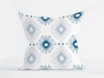 Load image into Gallery viewer, KENAYA 1 BLUE AND GREY SQUARE CUSHION

