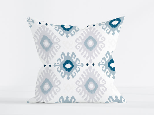 KENAYA 1 BLUE AND GREY SQUARE CUSHION