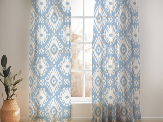 KENAYA 2  WINTER SKY SHEER LINEN CURTAINS