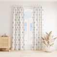 Load image into Gallery viewer, KETUT BLUE AND GREY  LUXE LINEN CURTAINS
