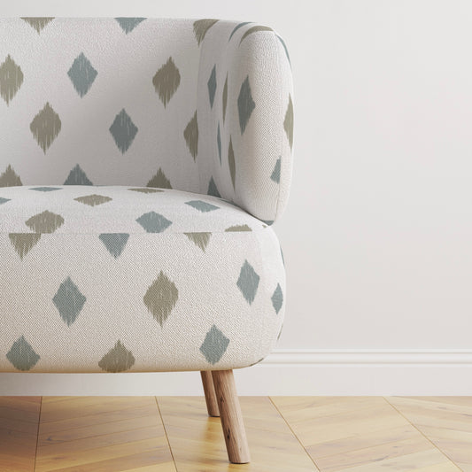 KETUT BLUE TAUPE FABRIC BY YARD