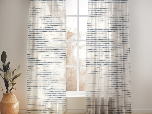 KOA VINTAGE BLUE SHEER LINEN CURTAINS