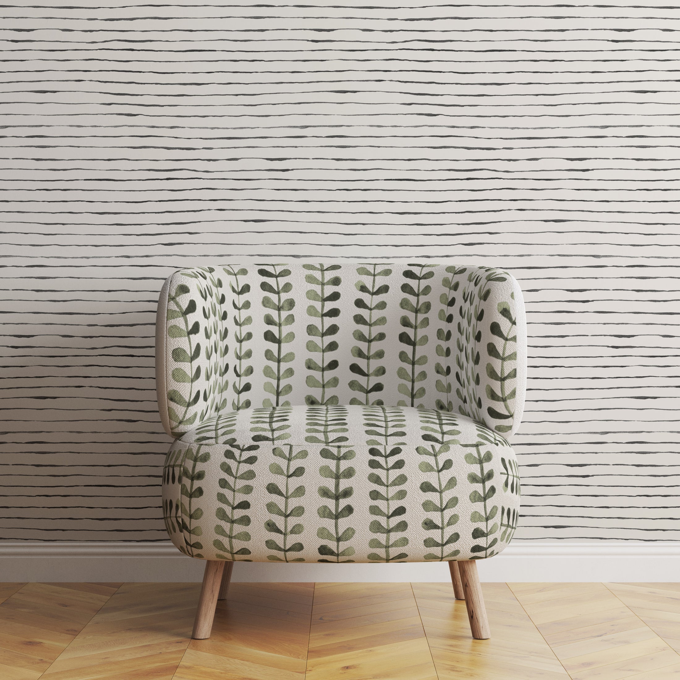 NORDIC LEAF MUTED GREEN FABRIC BY YARD