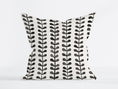 Load image into Gallery viewer, NORDIC LEAF CHARCOAL BLACK SQUARE CUSHION
