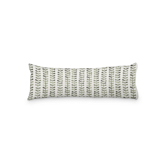 NORDIC LEAF MUTED GREEN LUMBAR CUSHION