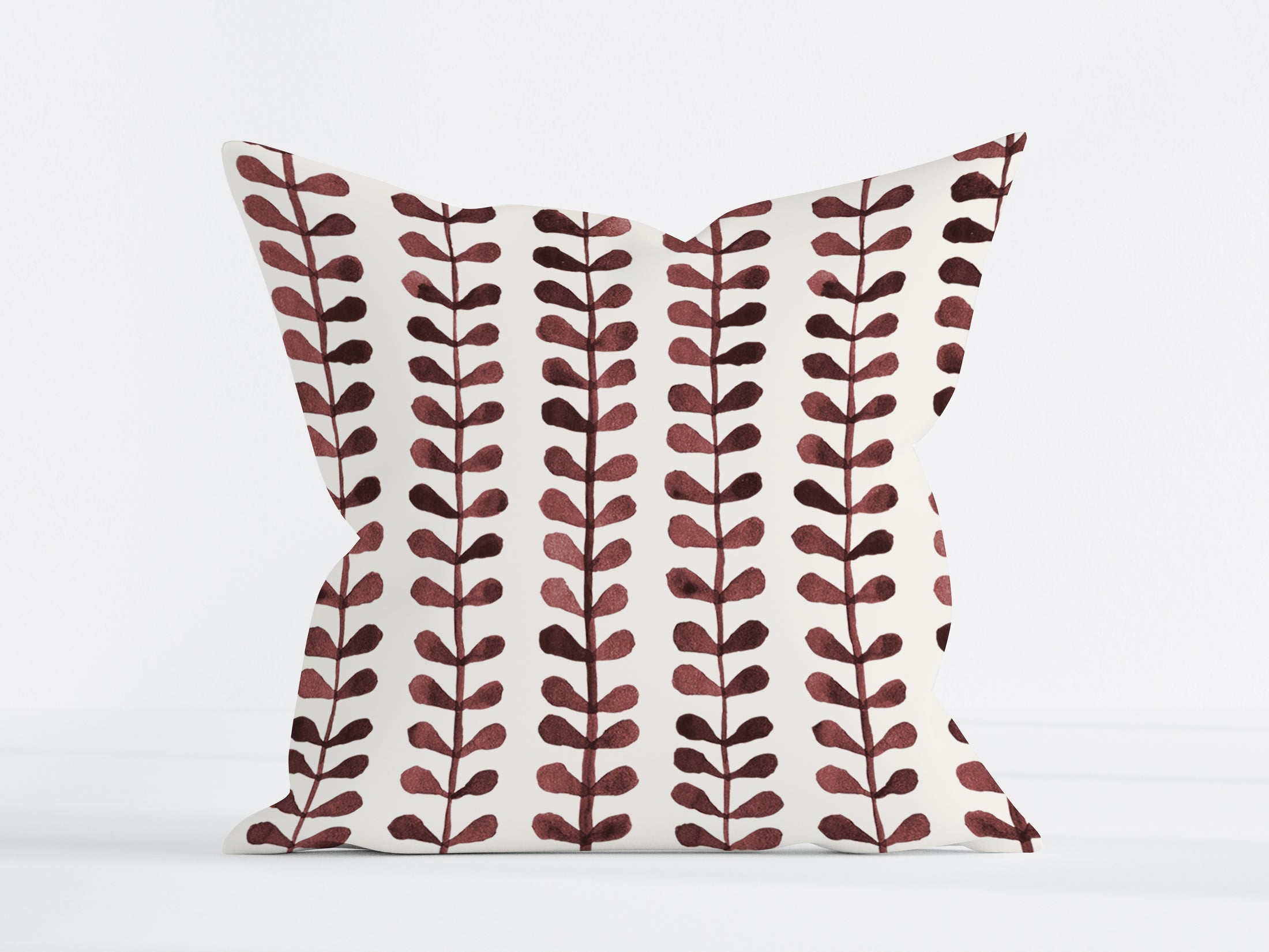 NORDIC LEAF TERRACOTTA SQUARE CUSHION