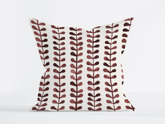 NORDIC LEAF TERRACOTTA SQUARE CUSHION