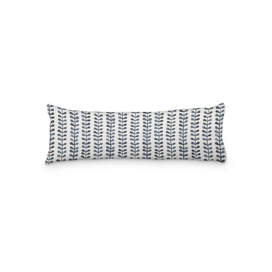 NORDIC LEAF VINTAGE BLUE LUMBAR CUSHION