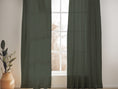 Load image into Gallery viewer, CHARCOAL BLACK SHEER LINEN CURTAINS

