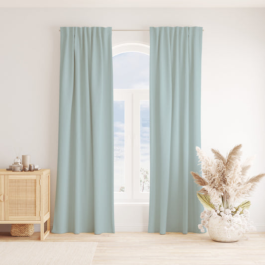 COOL BLUE  LUXE LINEN CURTAINS