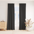 Load image into Gallery viewer, CHARCOAL BLACK LUXE LINEN CURTAINS
