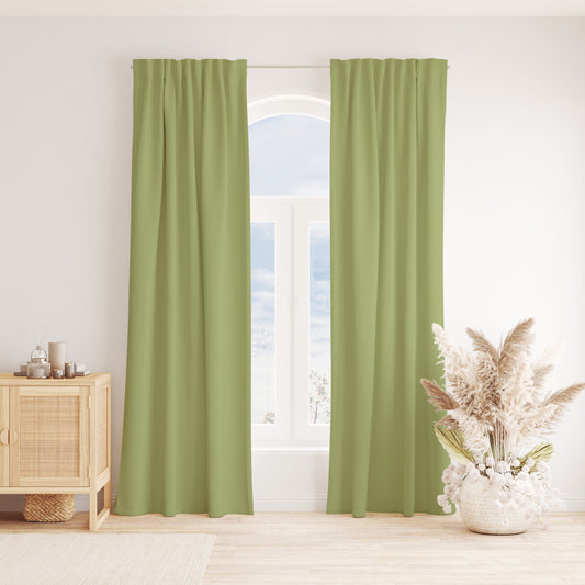 MUTED GREEN LUXE LINEN CURTAINS