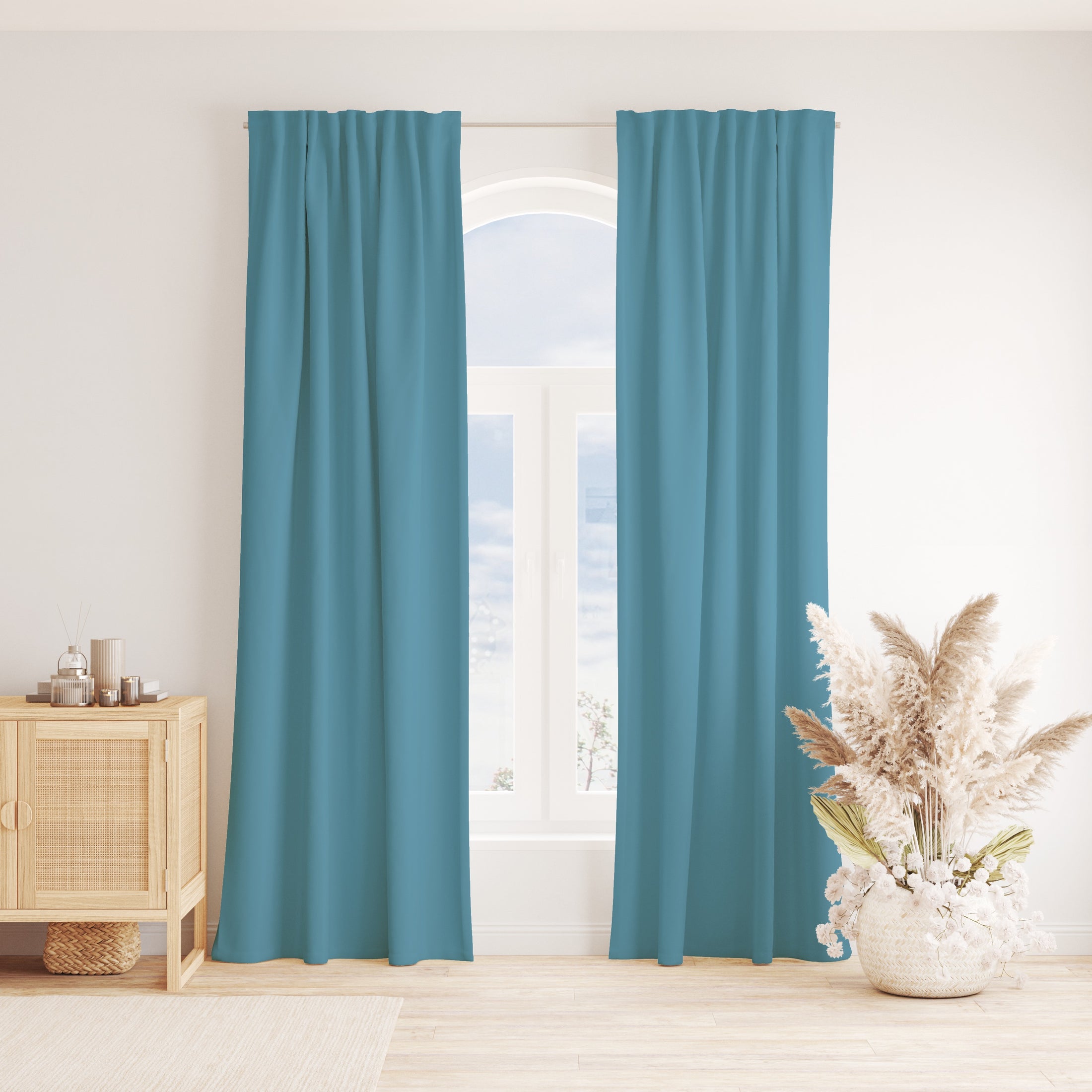 TEAL VIBE LUXE LINEN CURTAINS